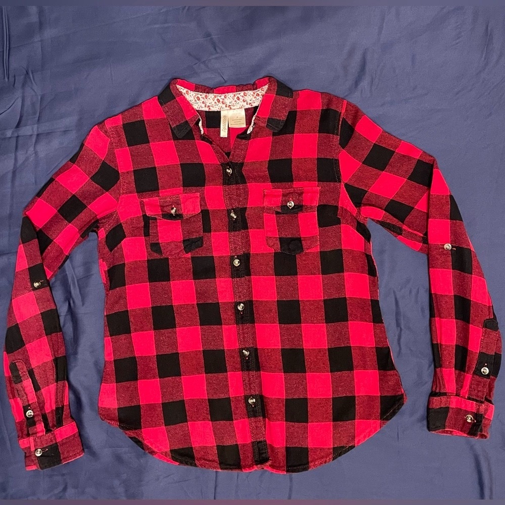 Passport Medium Red and Black Flannel